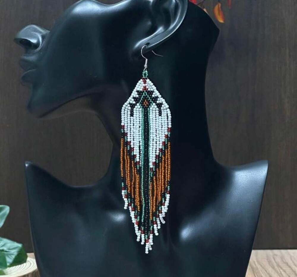 AHAYA Handmade Bohemian Seed Bead Tassel Earrings